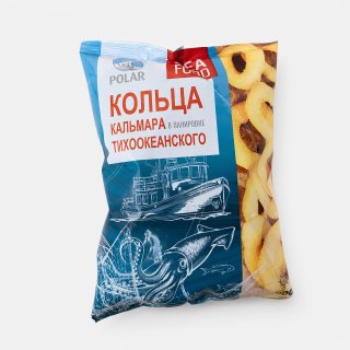 Кольца кальмара в панировке, сыромороженый