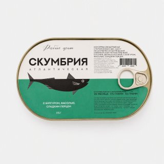 Скумбрия с булгуром, фасолью, перцем 175гр