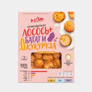 Фрикадельки лосось-батат-кукуруза