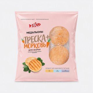 Медальоны треска морковь