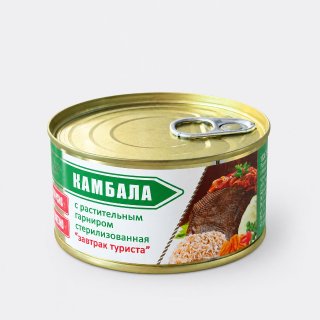 Консервы камбала завтрак туриста с растительным гарниром