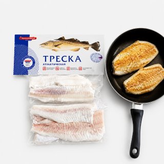 Треска, филе, сыромороженый, без кожи
